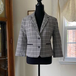 Express Black and White Gingham Check Blazer